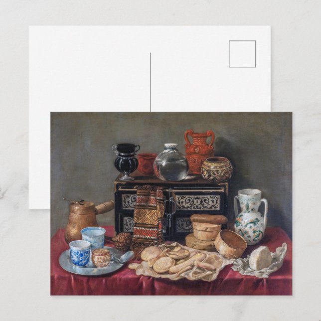 A Kitchen Tableau: Bowl, Cup & Brot Stillleben Postkarte (Vorne/Hinten)