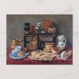 A Kitchen Tableau: Bowl, Cup & Brot Stillleben Postkarte