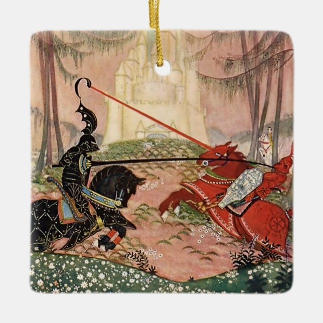 "A Knightly Joust" von Thomas Mackenzie Keramikornament (Vorderseite)