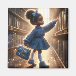 À la bibliothèque - Magnet bleu