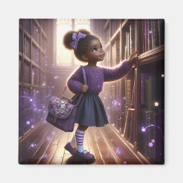 À la bibliothèque - Magnet pourpre