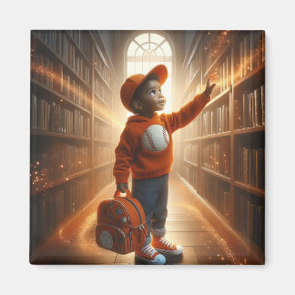 À la bibliothèque - Orange Magnet