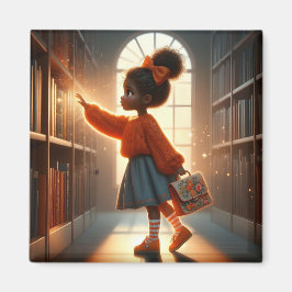 À la bibliothèque - Orange Magnet