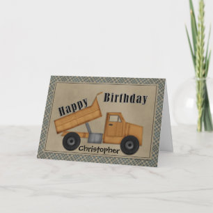À la carte d'anniversaire de camion à benne