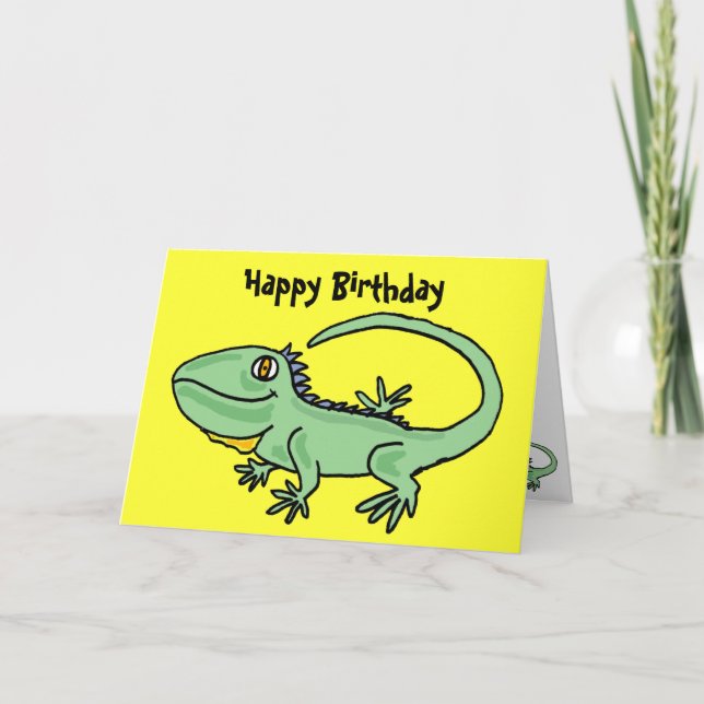 À la carte d'anniversaire d'iguane (Devant)