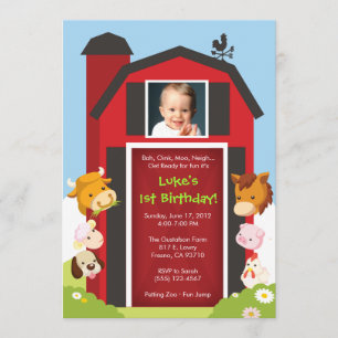 À la ferme - Invitation à la fête d'anniversaire