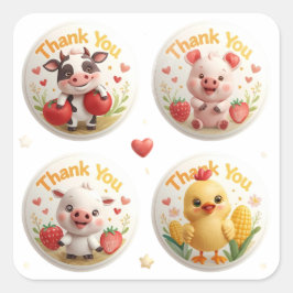 À la ferme - Stickers Merci mignon