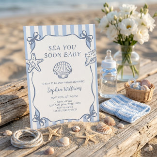 À la mer bientôt bébé Invitation à la baby shower