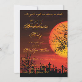 À la nuit Halloween Bachelorette fêtes Invitations