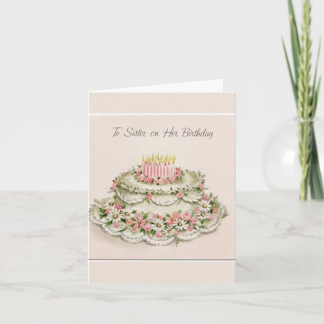 À la soeur sur sa carte de note d'anniversaire (Devant)