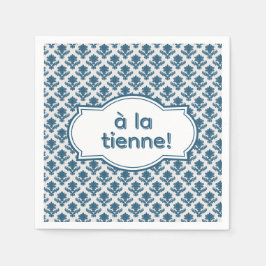 À la Tienne! Elegant French Tapestry Blue White Serviette