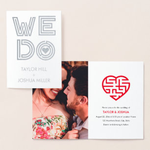 A-Labyrinth-Liebe   Wir machen Maze Heart Wedding Folienkarte