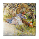 A Lady Reading a Newspaper by Carl Larsson Fliese<br><div class="desc">Famous art nouveau painting by Carl Larsson,  A Lady Reading a Newspaper.</div>