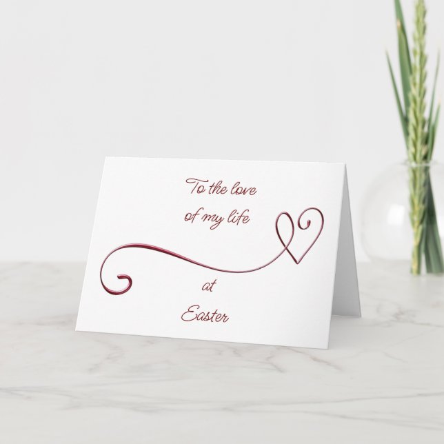 À "L'AMOUR DE MA VIE" sur la carte "PÂQUES" (Devant)