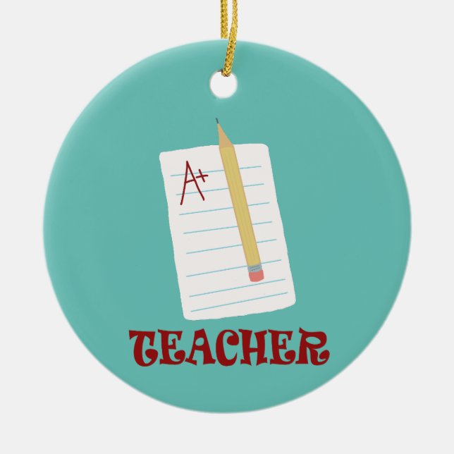 A+ Lehrer Keramik Ornament (Vorne)