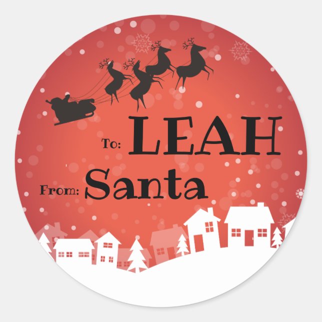 À l'enfant de PÈRE NOËL Cadeau Étiquette Maisons e (Devant)