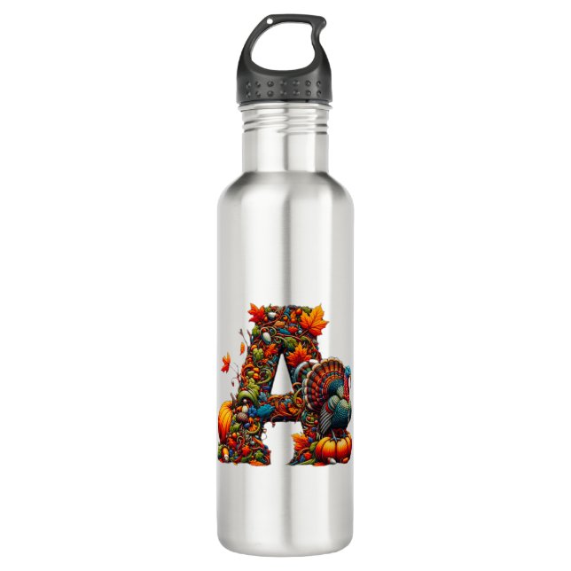 A letter A in Thanksgiving style Edelstahlflasche (Vorderseite)