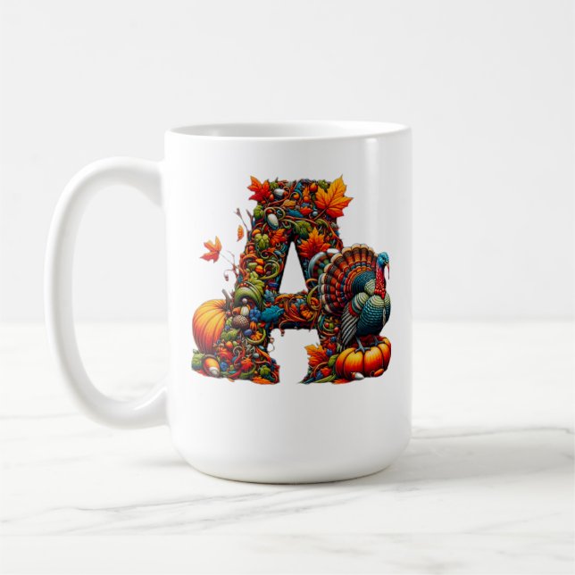 A letter A in Thanksgiving style Kaffeetasse (Links)