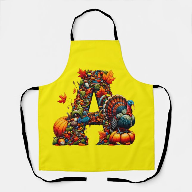 A letter A in Thanksgiving style Schürze (Vorderseite)