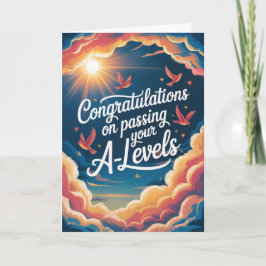 A-Level-Prüfung Himmel Sonnenschein Gratulationska Karte