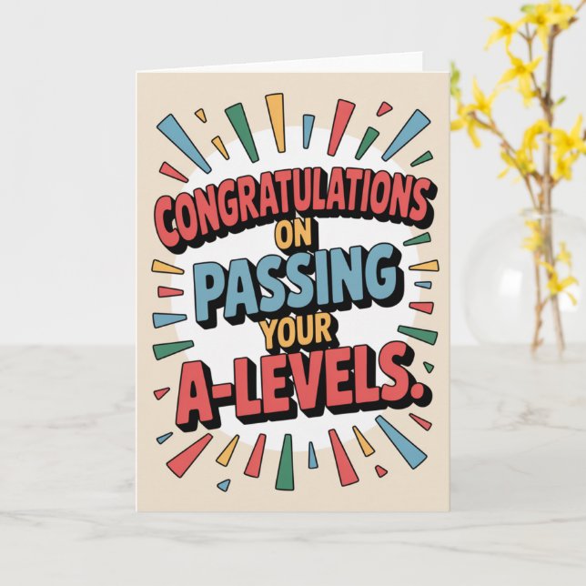 A-Level-Prüfungs-Blumen-Gratulation Abschluss  Karte (Gelbe Blume)