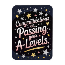 A-Level-Prüfungs strahlender Stern Gratulationskar Magnet
