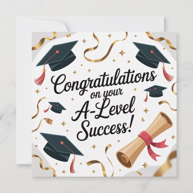 A-Level success Flat Graduation Greeting Card  Karte (Rückseite)