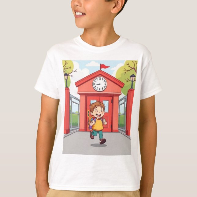 À l'heure et prêt - Retour à l'école T-shirt pour  (Devant)