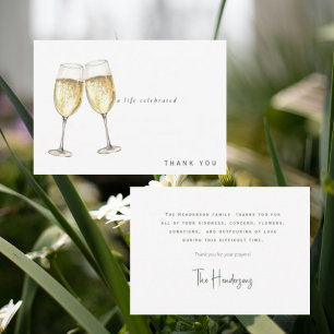 A Life gefeiert Champagne Bereavement Danke