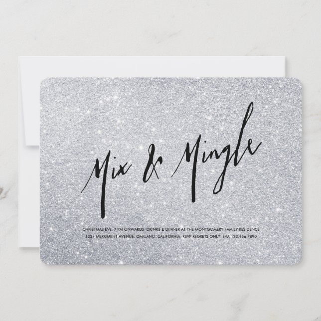 A li'l Silver Holiday Party Invitation (Devant)