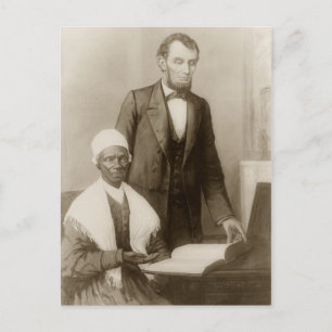 A. Lincoln zeigt Wahrheitsgehalt der Bibel Postkarte