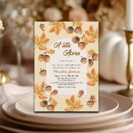 A Little Acorn Fall Maple Leaves Baby Shower Einladung