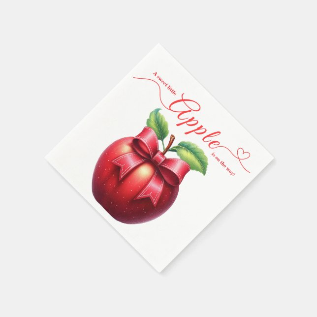 A Little Apple Is On The Way | Fall Baby Shower  Serviette (Ecke)