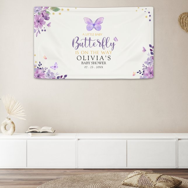 A Little Baby Butterfly is on The Way Baby shower Banner (Von Creator hochgeladen)