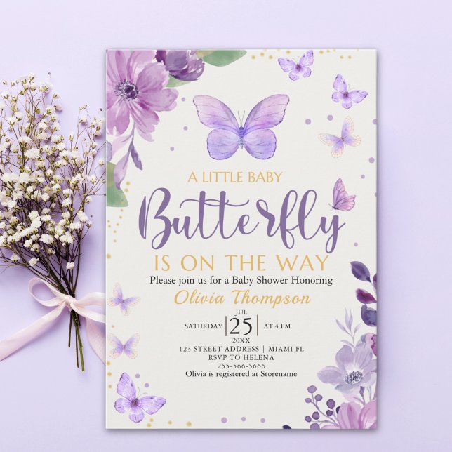 A Little Baby Butterfly is on The Way Baby shower Einladung (Von Creator hochgeladen)