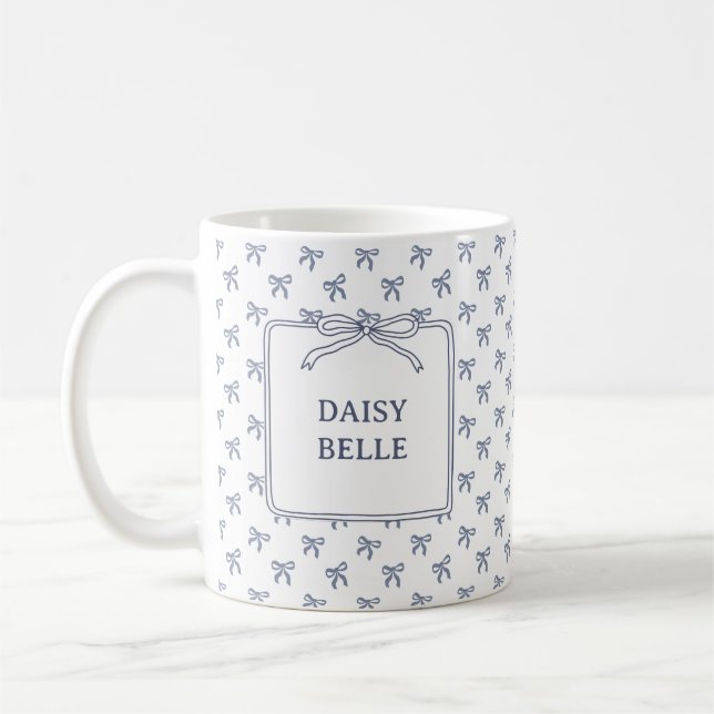 A Little Blue Jean Baby Blue Coquette Bow Kaffeetasse (Links)