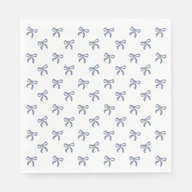 A Little Blue Jean Baby Blue Coquette Bow Serviette (Vorderseite)