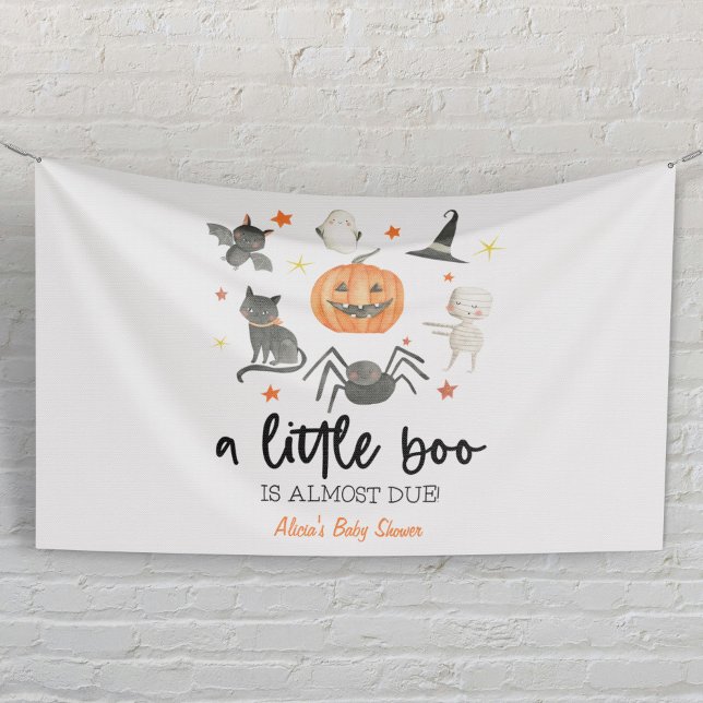 A Little Boo Is Almost Due! Baby Shower Halloween Banner (Von Creator hochgeladen)
