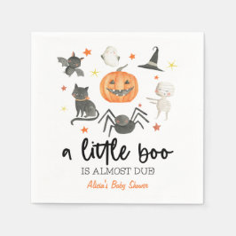 A Little Boo Is Almost Due! Baby Shower Halloween Serviette