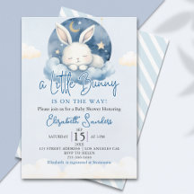 a Little Bunny is on the way Baby Shower Boy
