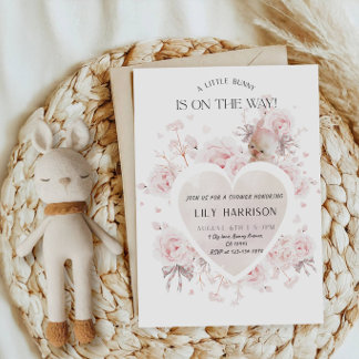 A Little Bunny Is On The Way Baby Shower Party Einladung