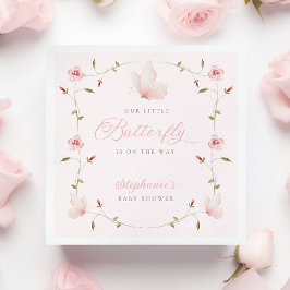 A Little Butterfly Baby Shower Serviette