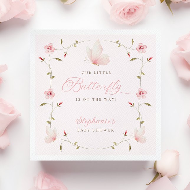 A Little Butterfly Baby Shower Serviette (Von Creator hochgeladen)