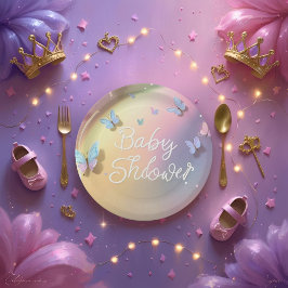 A Little Butterfly Has Arrived-paper plat Pappteller