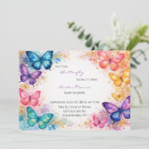 A Little Butterfly Is On It’s Way Girl Baby Shower