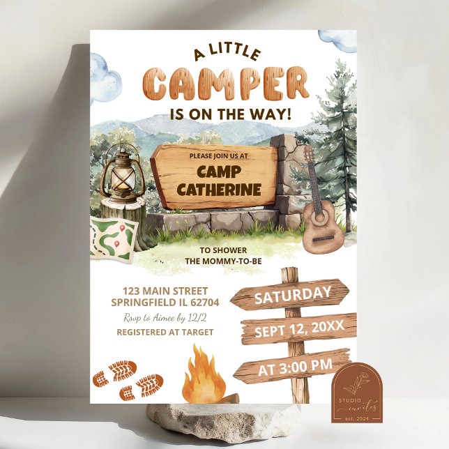 A Little Camper On The Way Baby Shower Einladung (Von Creator hochgeladen)