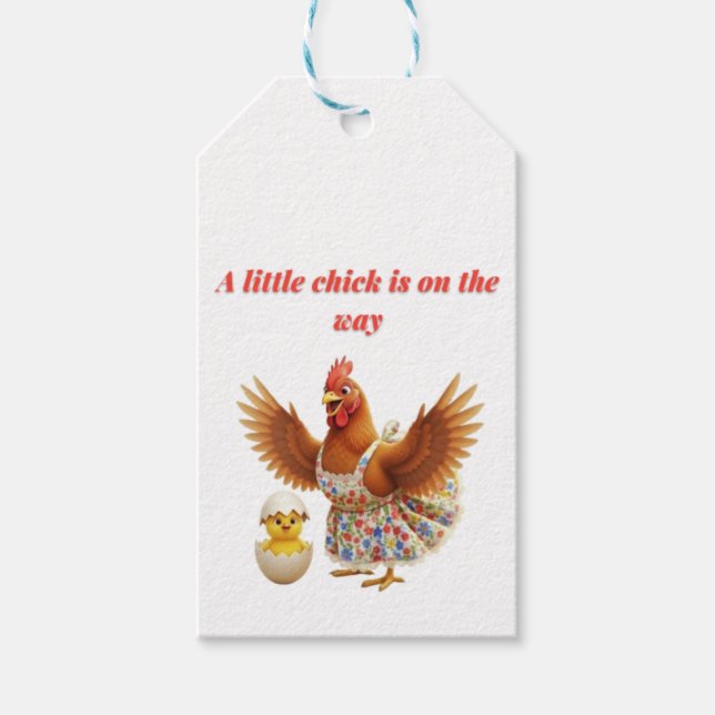 A little chick is on the way  geschenkanhänger (Vorderseite)