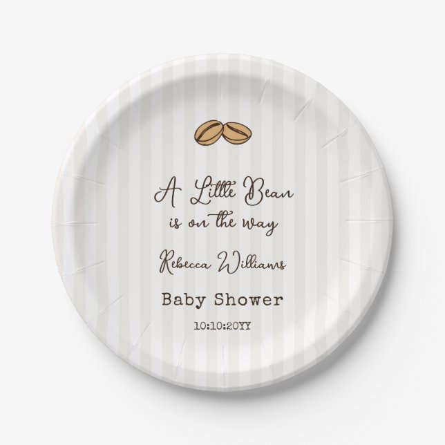 A Little Coffee Bean is on The Way  Baby Shower  Pappteller (Vorderseite)