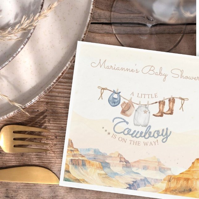 A Little Cowboy Western Canyon Baby Shower  Serviette (Von Creator hochgeladen)