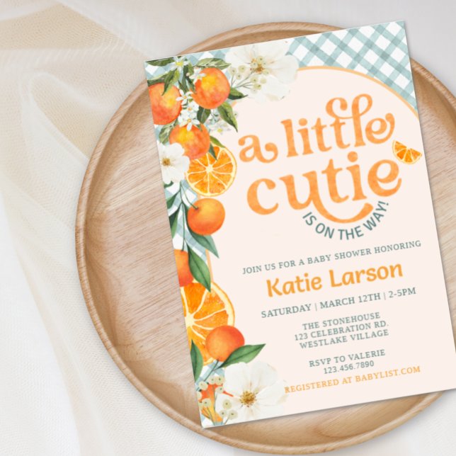 A Little Cutie Orange Baby Shower Invitation |  Einladung (Von Creator hochgeladen)